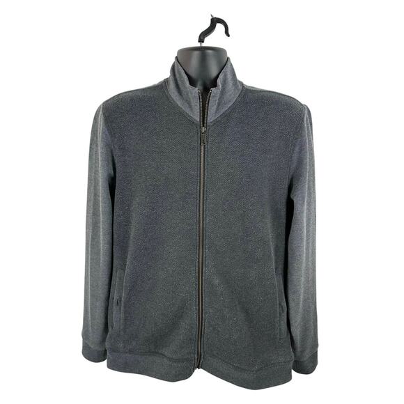 Ted Baker London Full Zip Knit Sweater Grey Size 4 US Large Office Preppy Casual - Picture 1 of 12